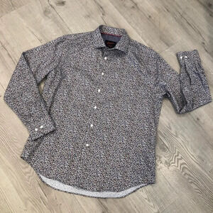 Égara Slim Fit Floral Button Down Shirt Size Large